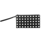 Michael Kors - Edgy Studded Textured Leather Wristlet Clutch - Black Michael Kors