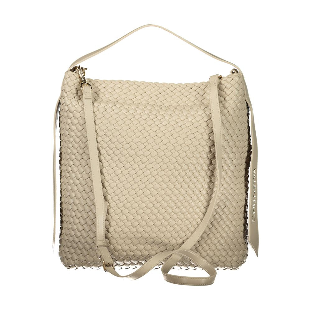 Valentino - Sophisticated Woven Polyurethane Shoulder Bag - Beige Mario Valentino