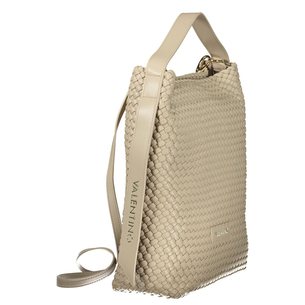 Valentino - Sophisticated Woven Polyurethane Shoulder Bag - Beige Mario Valentino