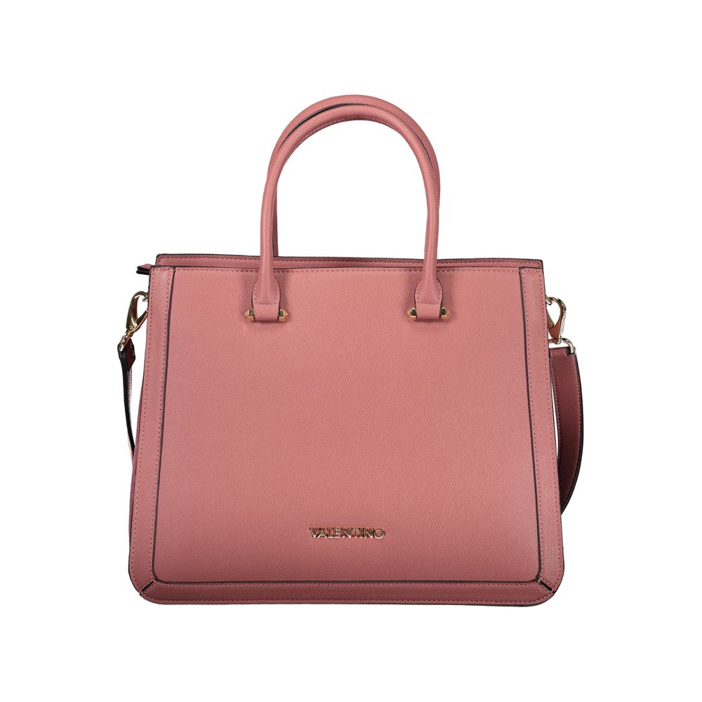 Valentino - Structured Textured PU Leather Top Handle Handbag - Pink Mario Valentino