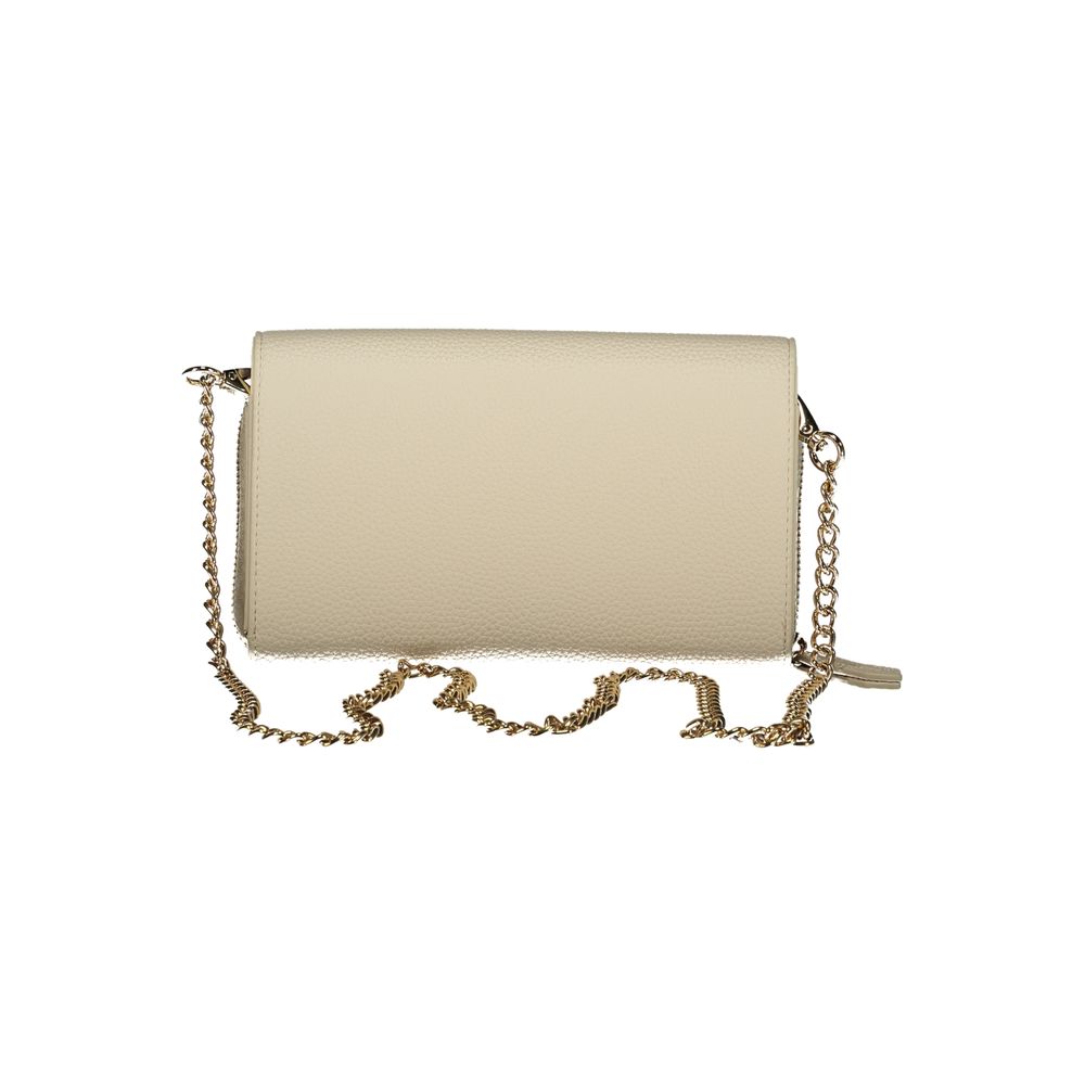 Valentino - Elegant Textured Chain Wallet On Chain - Beige Mario Valentino