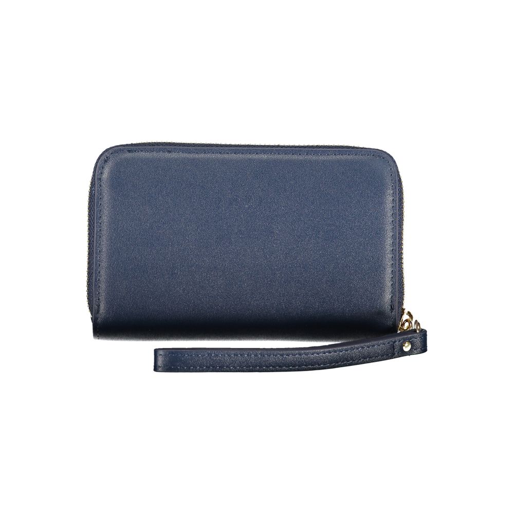 Valentino - Sleek Polyethylene Zip-Around Wallet with Wrist Strap - Blue Mario Valentino