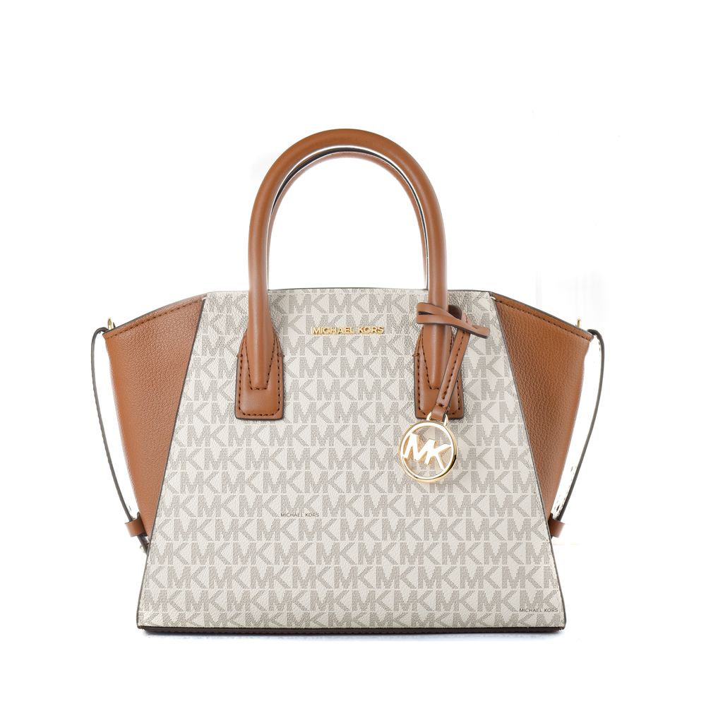 Michael Kors - Structured Logo Canvas Satchel Bag - Beige Michael Kors