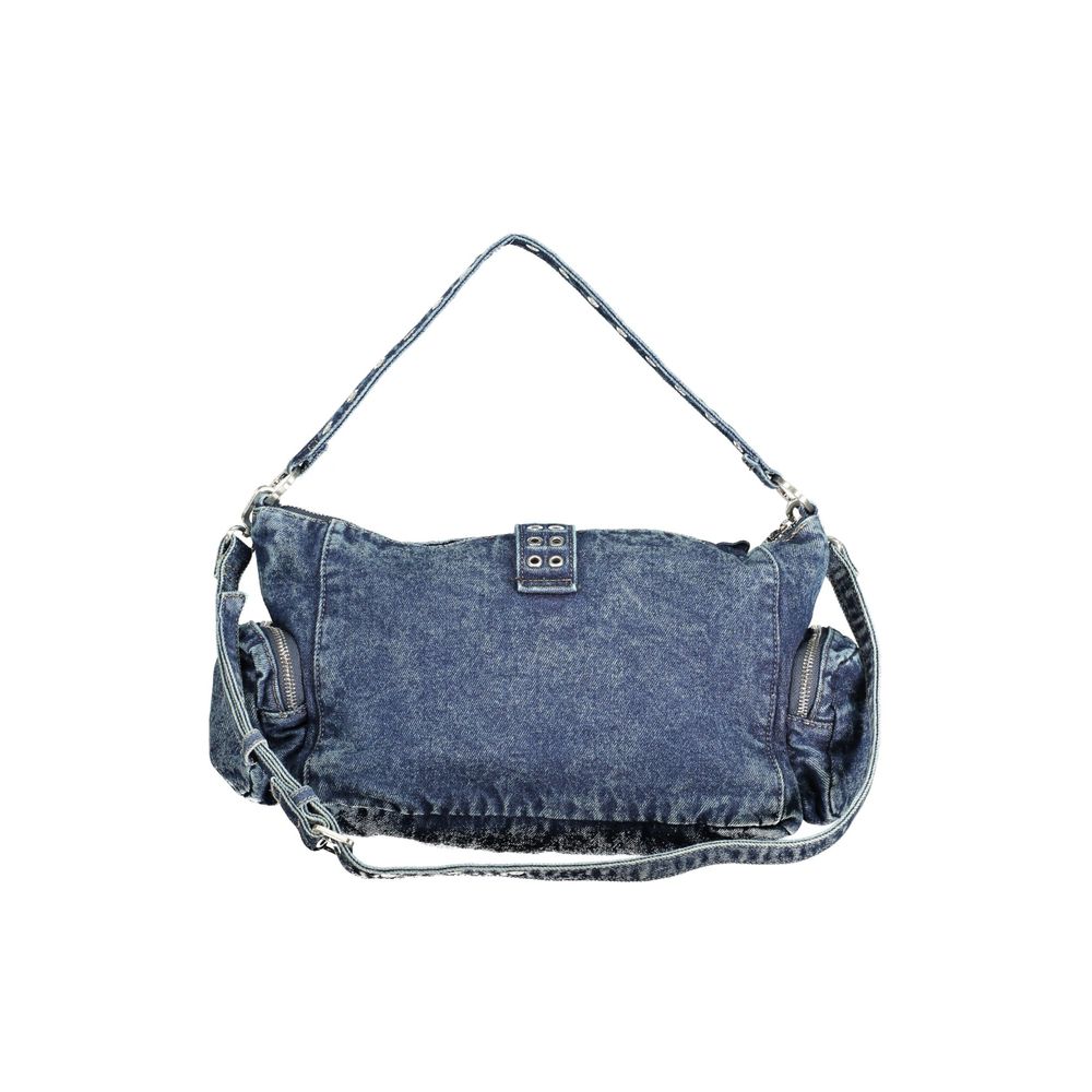 Desigual - Bold Floral Appliqué Denim Shoulder Bag - Blue Desigual