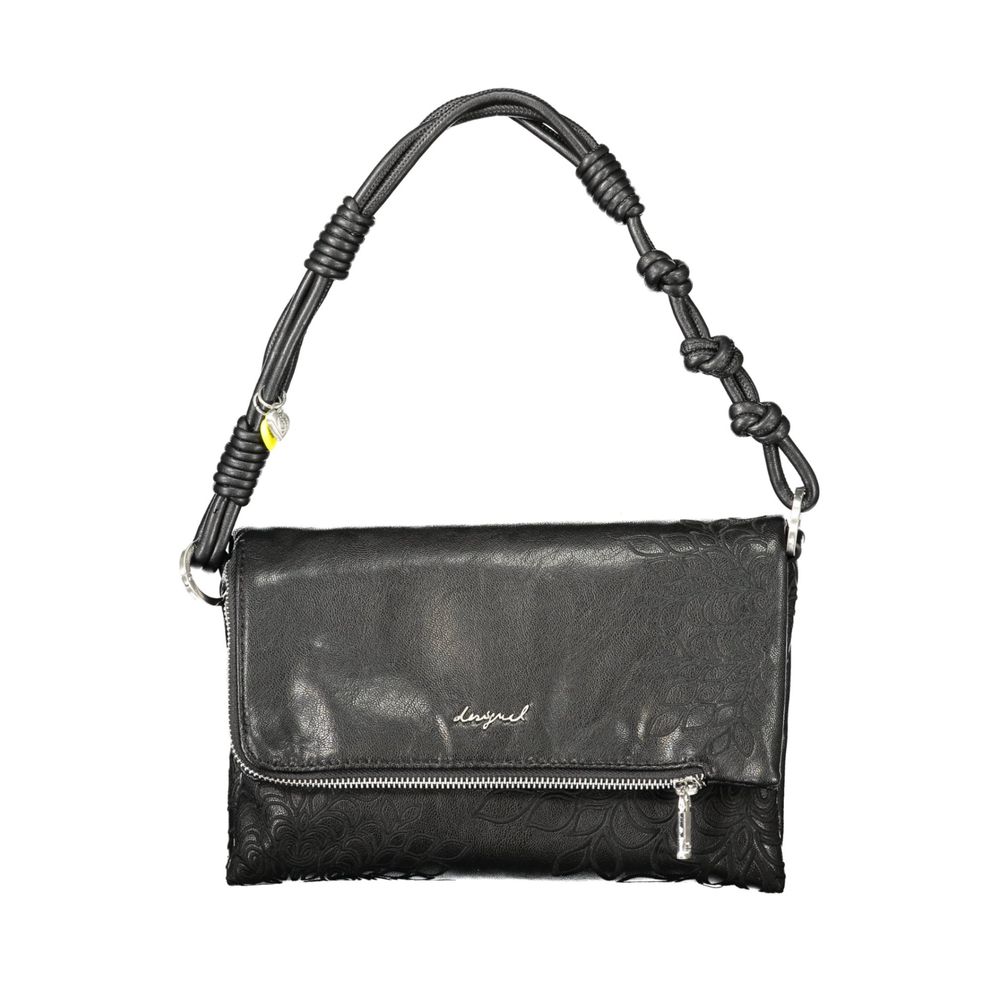 Desigual - Bold Textured Knotted Handle Shoulder Bag - Black Desigual