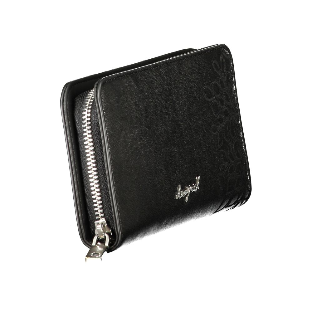 Desigual - Sleek Textured Polyethylene Zip Wallet - Black Desigual