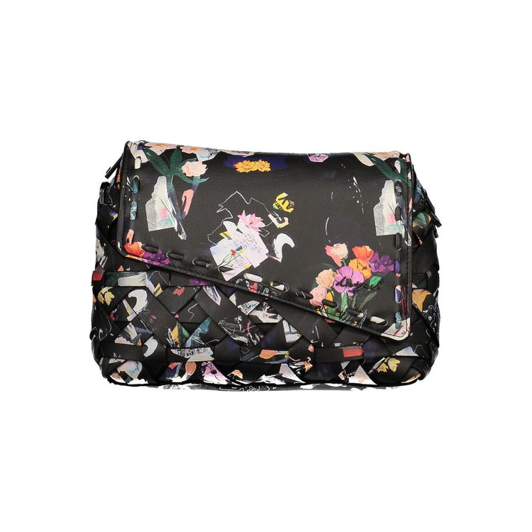 Desigual - Artistic Woven Floral Print Mini Crossbody Bag - Black Floral Desigual
