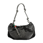 Desigual - Edgy Polyethylene Gathered Shoulder Bag With Braided Strap - Black Desigual