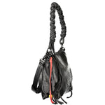 Desigual - Edgy Braided Handle Perforated Faux Leather Shoulder Bag - Black Desigual