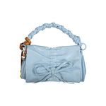 Desigual - Playful Bow Detail Mini Flap Bag With Braided Handle - Light Blue Desigual