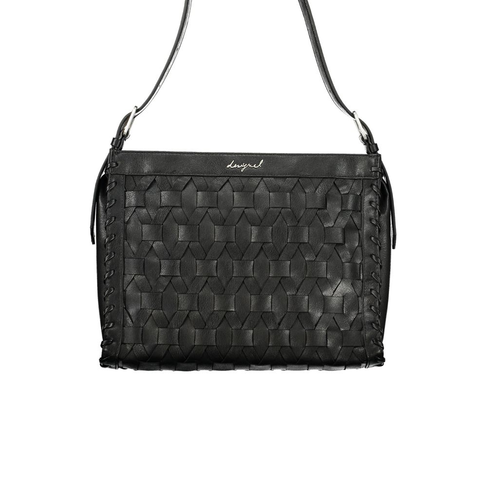 Desigual - Edgy Woven Textured Structured Shoulder Bag - Black Desigual