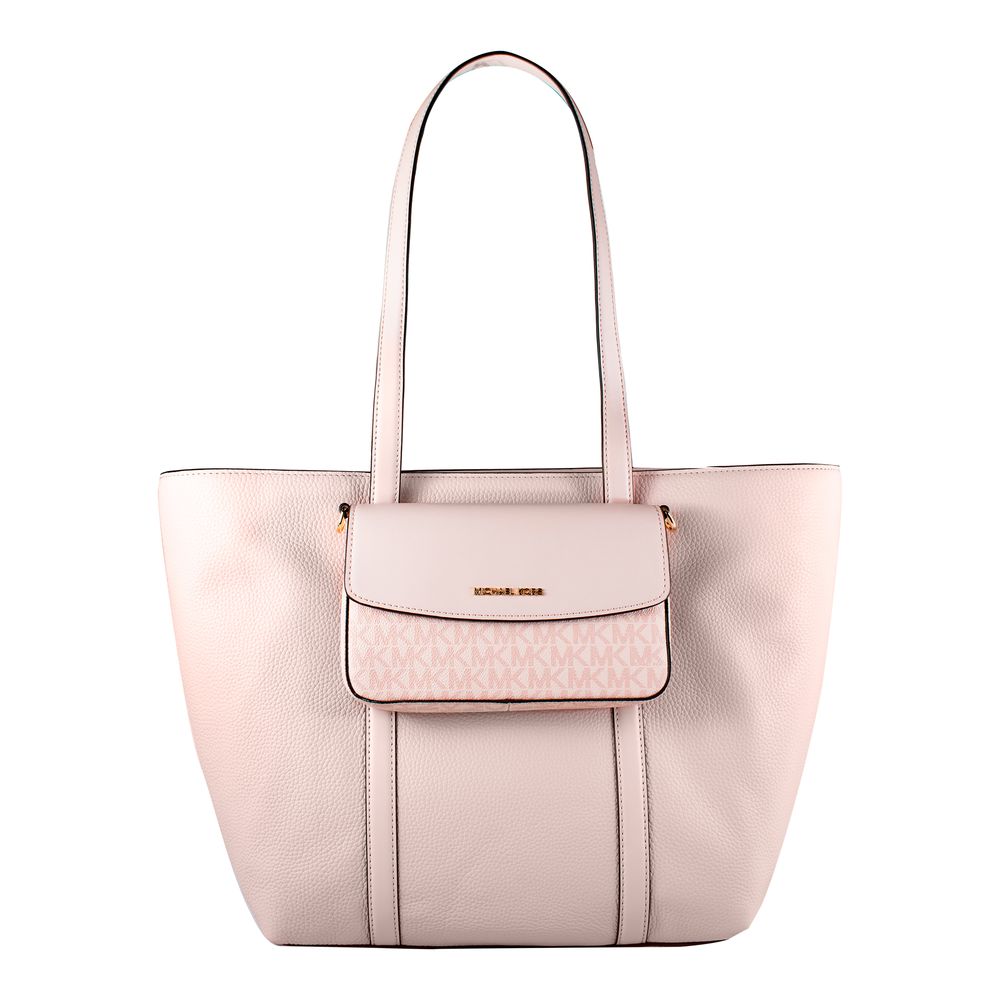 Michael Kors - Chic Pebbled Faux Leather Tote with Detachable Pouch - Powder Blush Michael Kors