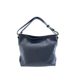 Baldinini Trend - Structured Pebbled Leather Shoulder Bag - Blue Baldinini Trend