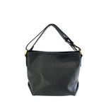 Baldinini Trend - Structured Textured Cowhide Shoulder Bag with Gold Hardware - Black Baldinini Trend