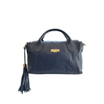 Baldinini Trend - Textured Cowhide Shoulder Bag with Fringe Tassel - Blue Baldinini Trend