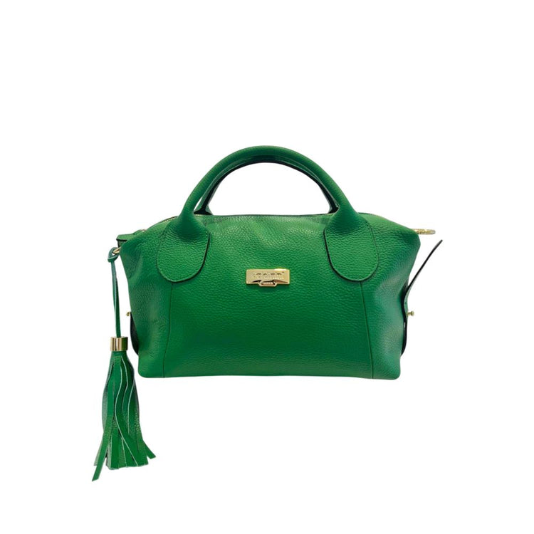 Baldinini Trend - Structured Textured Leather Tassel Shoulder Bag - Green Baldinini Trend