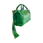 Baldinini Trend - Structured Textured Leather Tassel Shoulder Bag - Green Baldinini Trend
