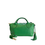 Baldinini Trend - Structured Textured Leather Tassel Shoulder Bag - Green Baldinini Trend