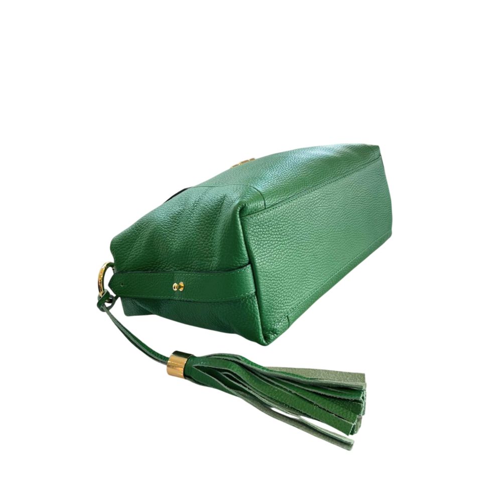 Baldinini Trend - Structured Textured Leather Tassel Shoulder Bag - Green Baldinini Trend
