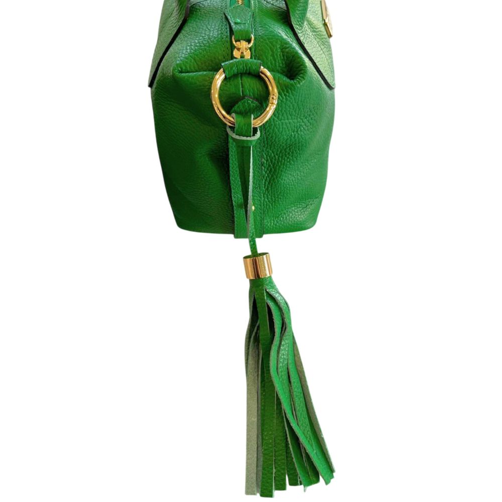 Baldinini Trend - Structured Textured Leather Tassel Shoulder Bag - Green Baldinini Trend