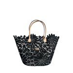 Baldinini Trend - Sculptural Floral Openwork Basket Handbag - Black Baldinini Trend