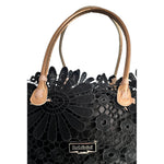 Baldinini Trend - Sculptural Floral Openwork Basket Handbag - Black Baldinini Trend