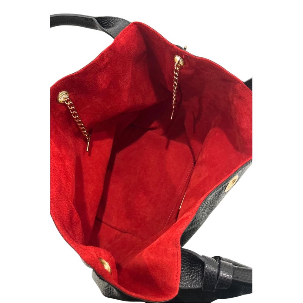Baldinini Trend - Soft Pebbled Leather Structured Shoulder Bag - Black Baldinini Trend