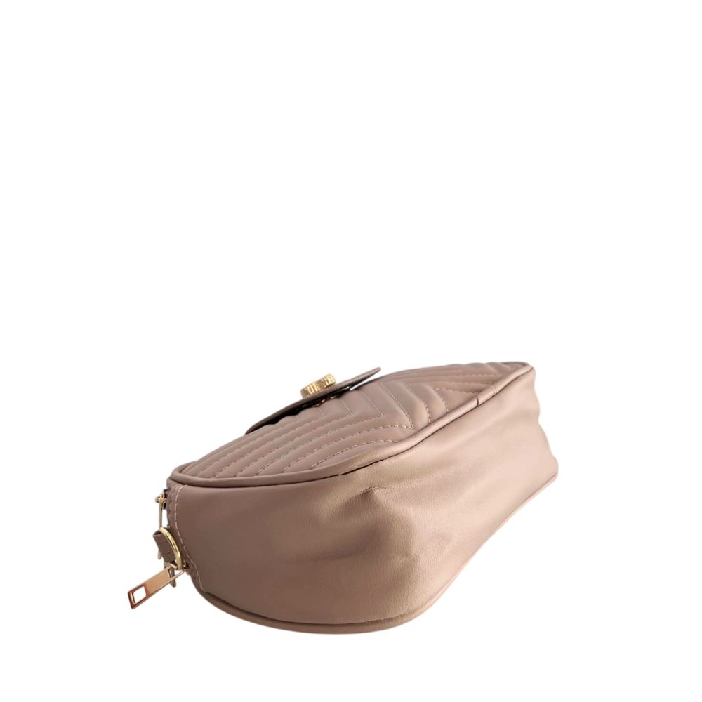 Baldinini Trend - Chic Quilted Chevron Crossbody Bag - Beige Baldinini Trend
