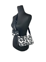 Michael Kors - Chic Floral Leather Crossbody Tech Attachment Bag - White Black Michael Kors