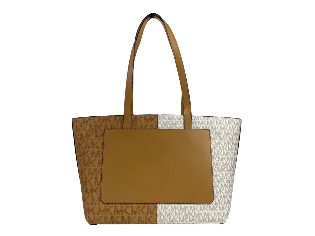 Michael Kors - Sophisticated Reversible Logo Medium Tote Bag - Brown Beige Michael Kors