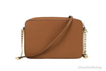 Michael Kors - Polished Saffiano Leather Structured Crossbody Bag - Luggage Michael Kors