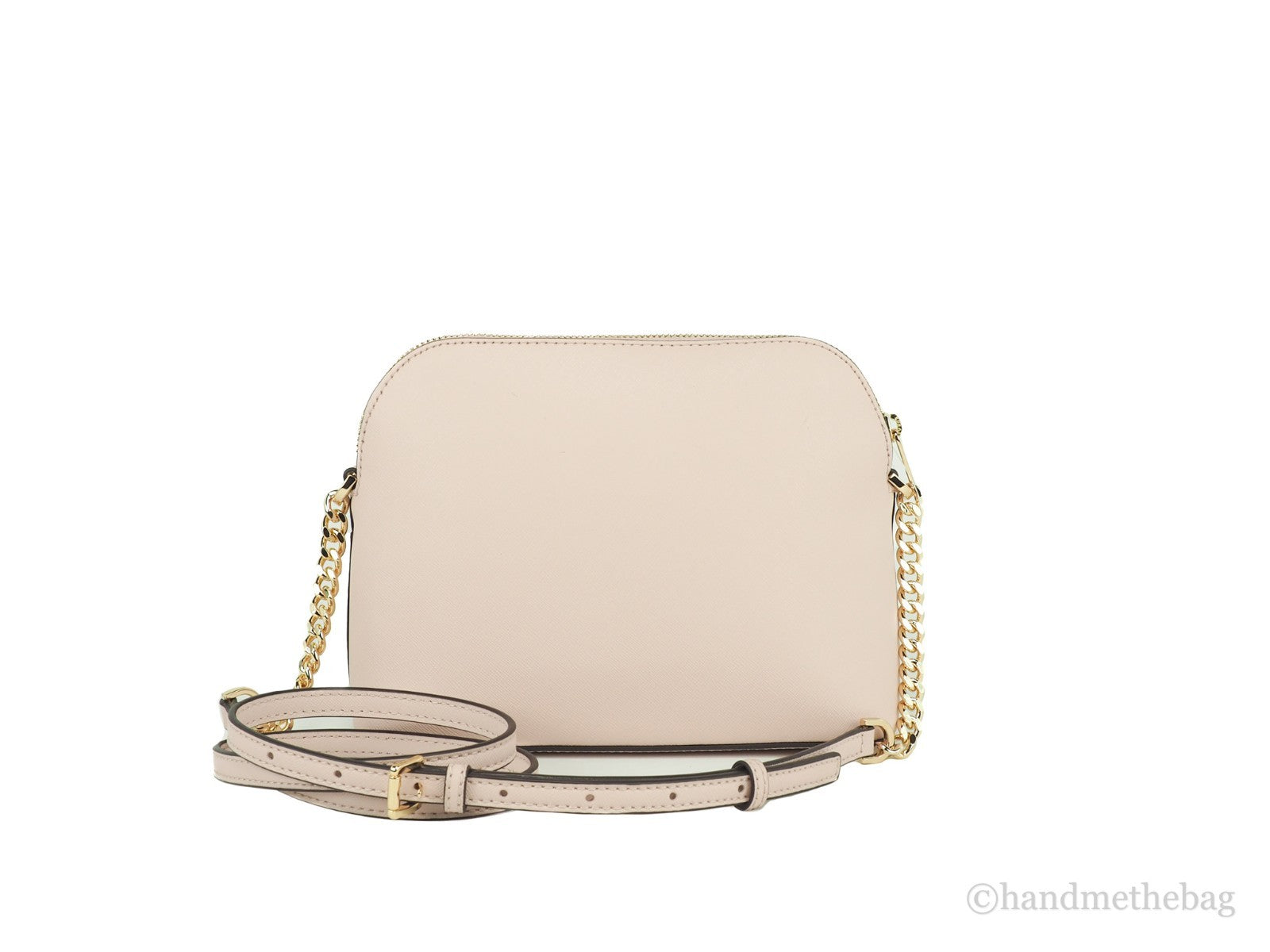 Michael Kors - Polished Leather Dome Crossbody Bag - Beige Michael Kors
