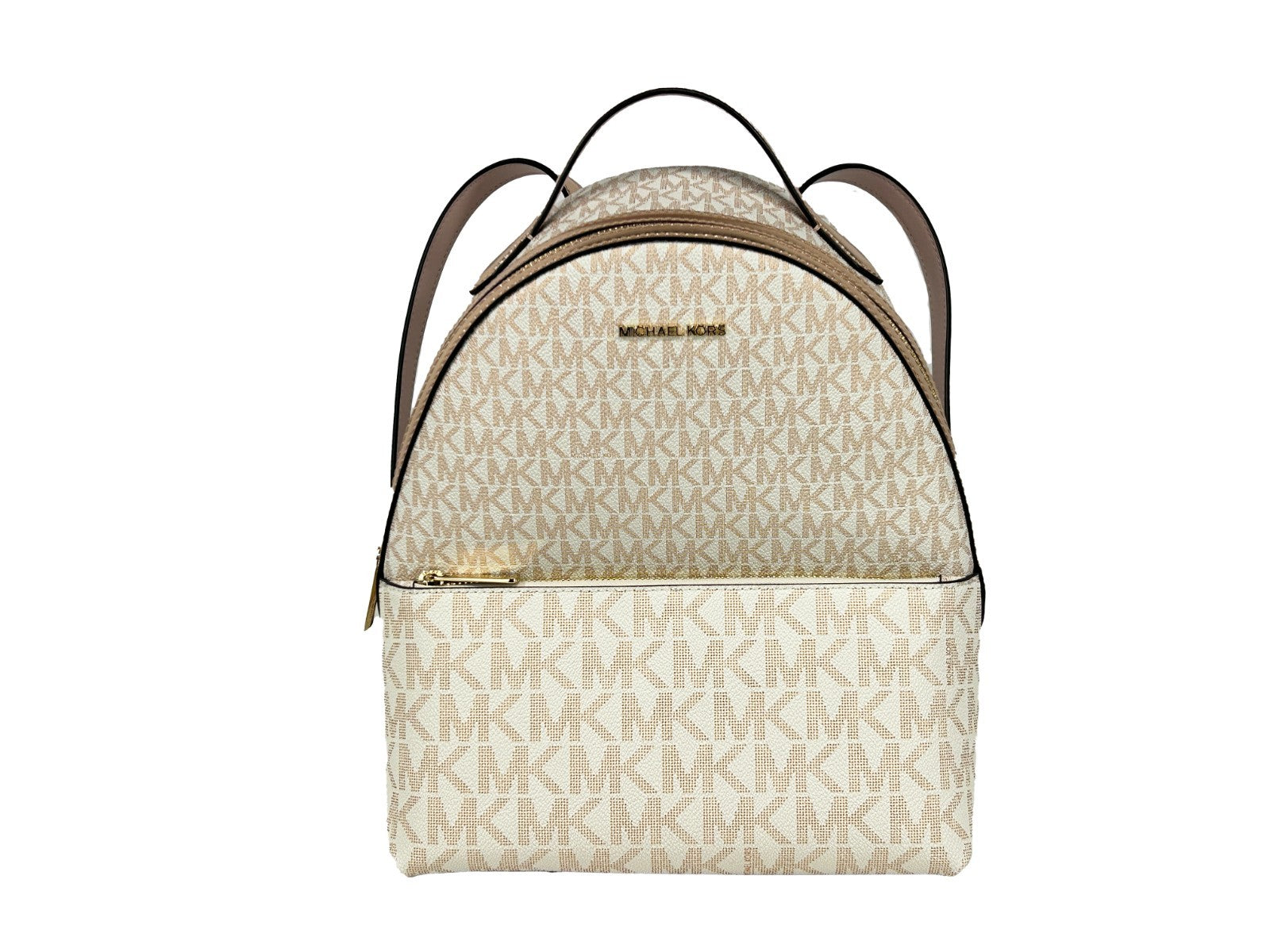 Michael Kors - Iconic Monogram Medium PVC Backpack - Beige Gold Michael Kors