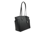 Michael Kors - Polished Leather Medium Signature Tote Bag - Black Michael Kors