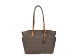 Michael Kors - Polished Signature Logo Medium Tote Bag - Brown Michael Kors