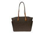 Michael Kors - Polished Signature Logo Medium Tote Bag - Brown Michael Kors