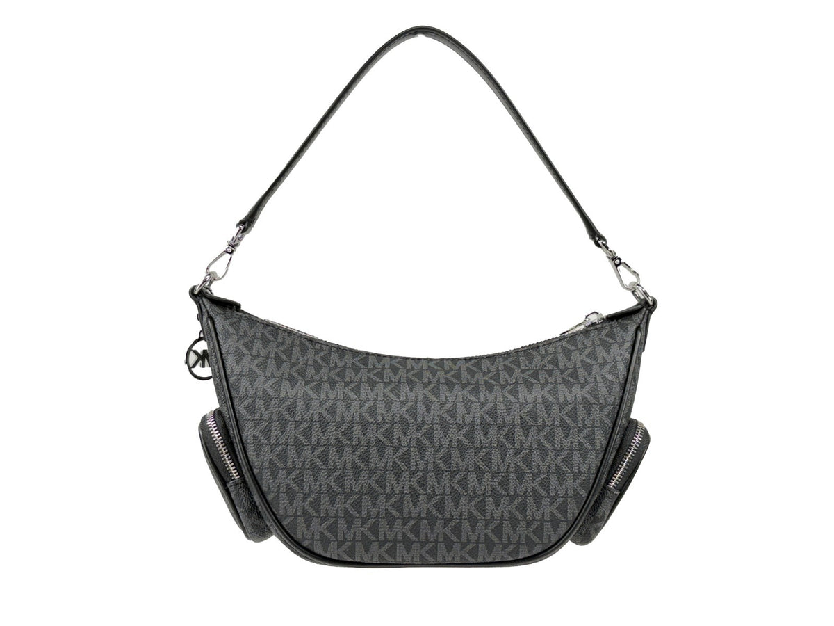 Michael Kors - Polished Logo Print Convertible Crossbody Bag - Black Michael Kors