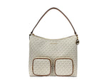Michael Kors - Polished Logo Print Large Cargo Shoulder Bag - Vanilla Michael Kors