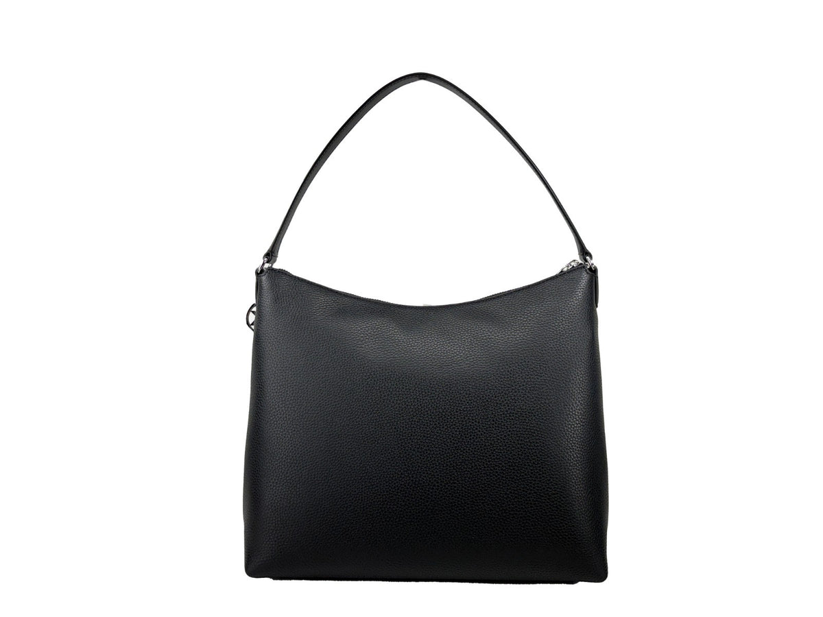 Michael Kors - Polished Pebble Leather Large Cargo Shoulder Bag - Black Michael Kors