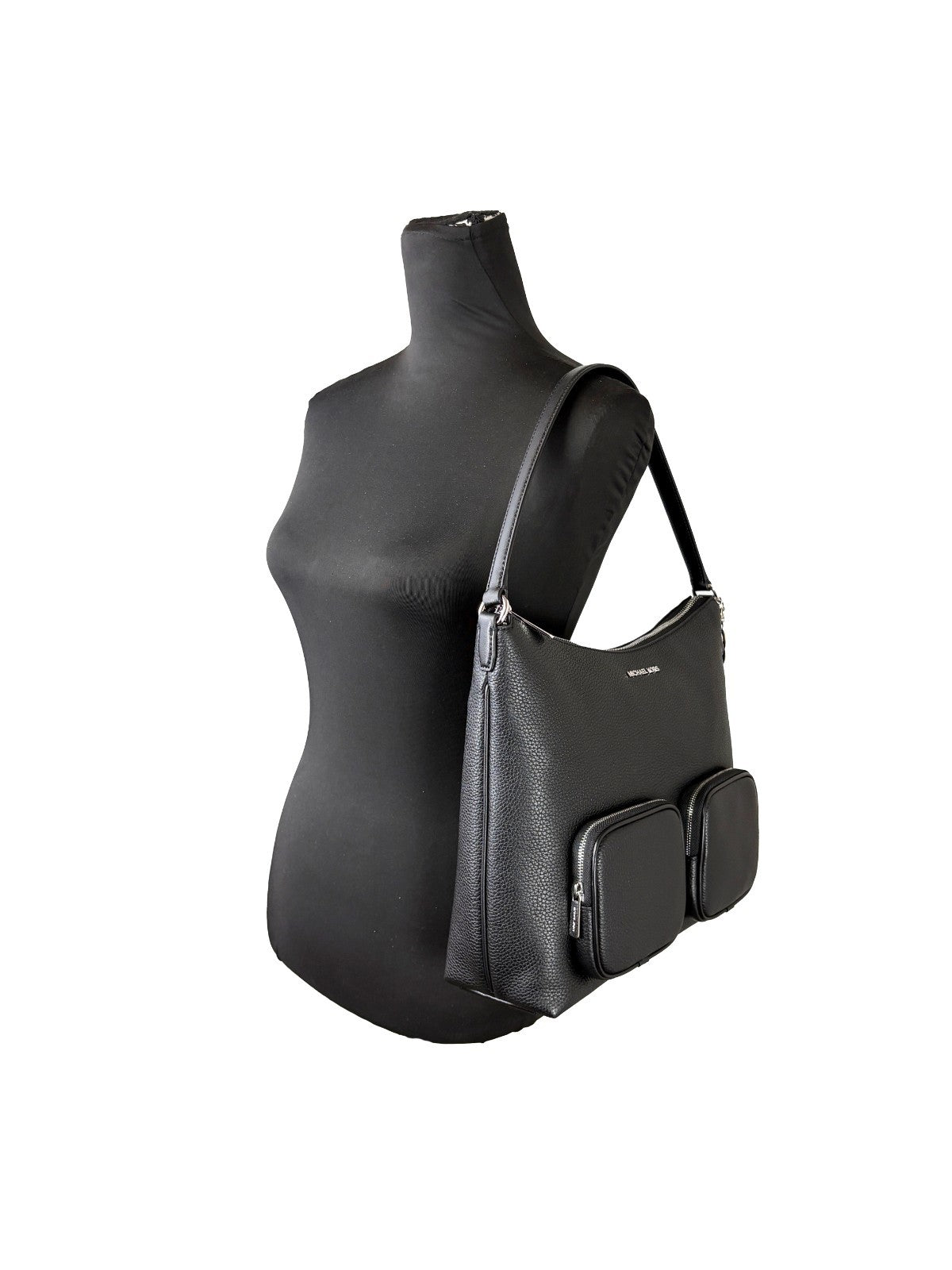 Michael Kors - Polished Pebble Leather Large Cargo Shoulder Bag - Black Michael Kors