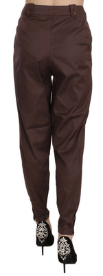 Just Cavalli - Sophisticated High Waist Tapered Formal Trousers - Brown Just Cavalli