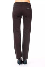 Ungaro Fever - Sophisticated Regular Fit Straight Leg Cotton Pants - Brown Ungaro Fever