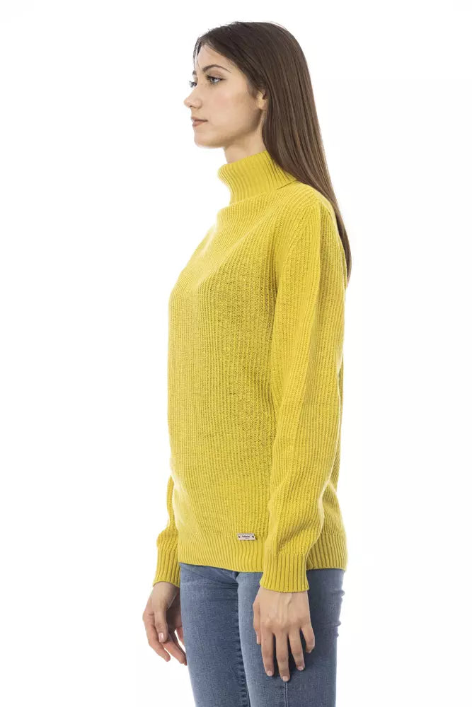 Baldinini Trend - Luxurious Ribbed Turtleneck Wool Sweater - Yellow Baldinini Trend