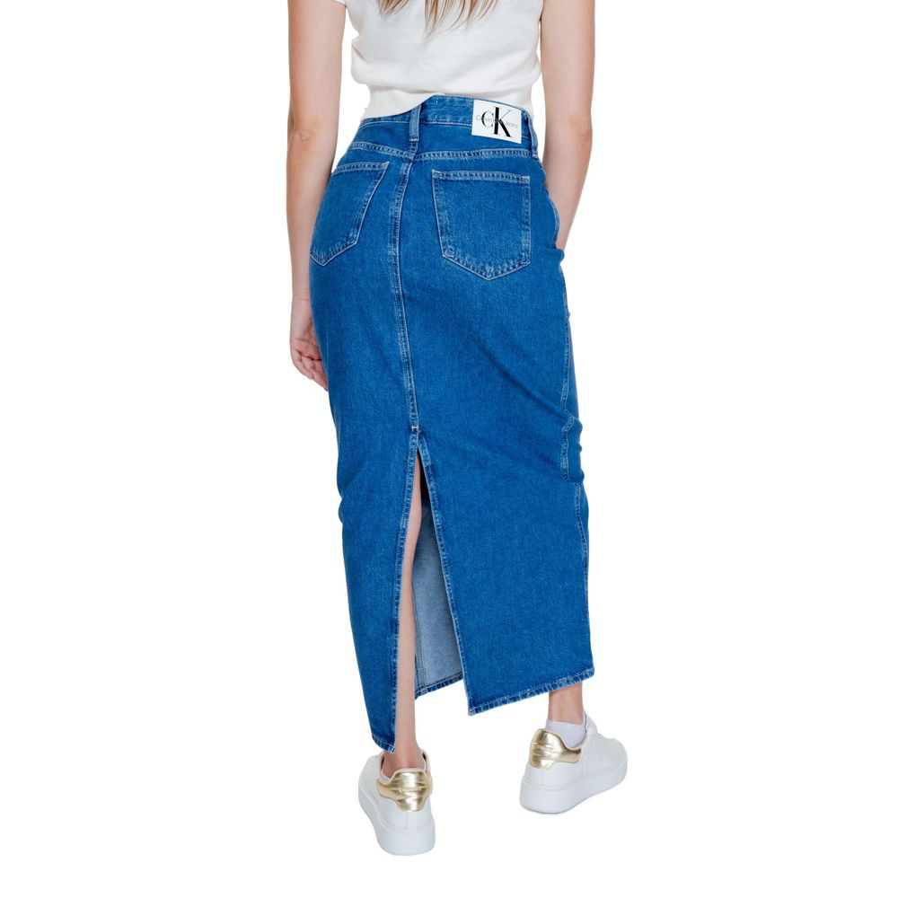 Calvin Klein Jeans - Contemporary High-Rise Denim Maxi Skirt - Blue Calvin Klein Jeans