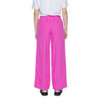 Only - Effortless Linen-Blend Wide Leg Palazzo Trousers - Pink Only