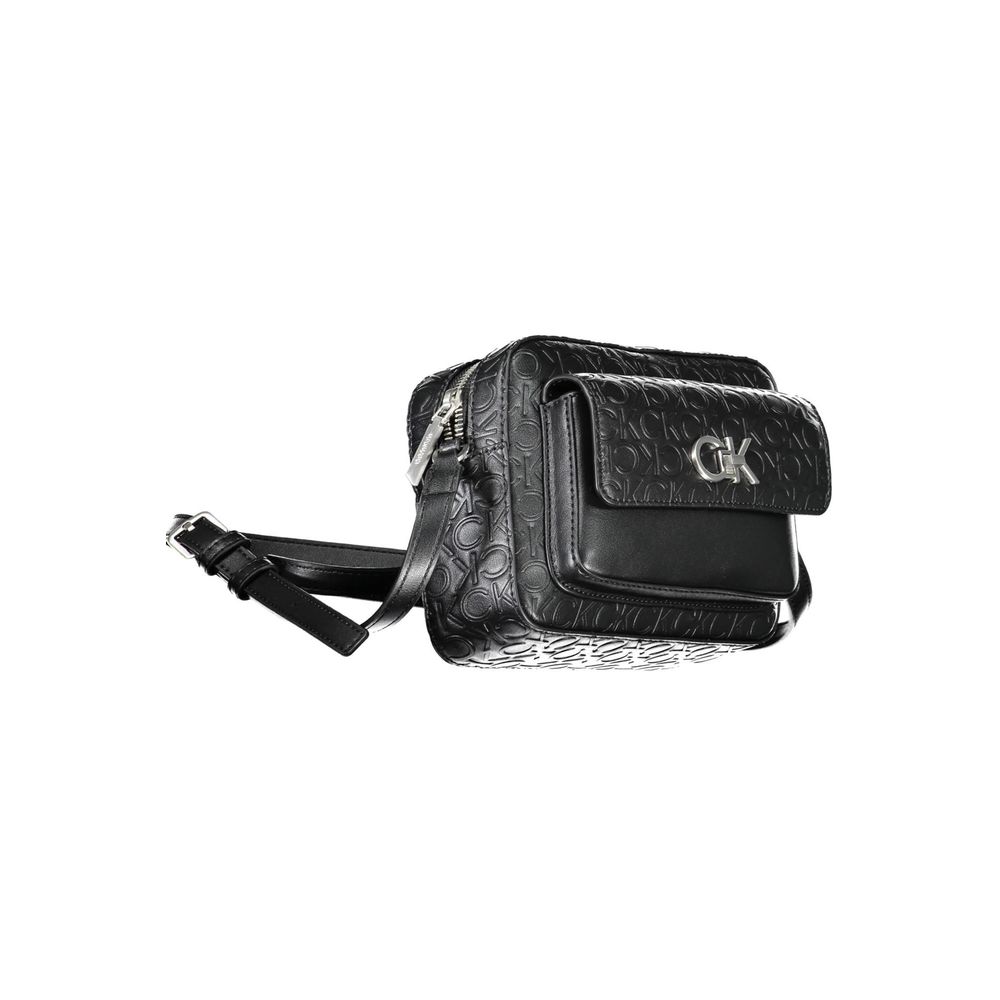 Calvin Klein - Structured Embossed Monogram Crossbody Bag - Black Calvin Klein