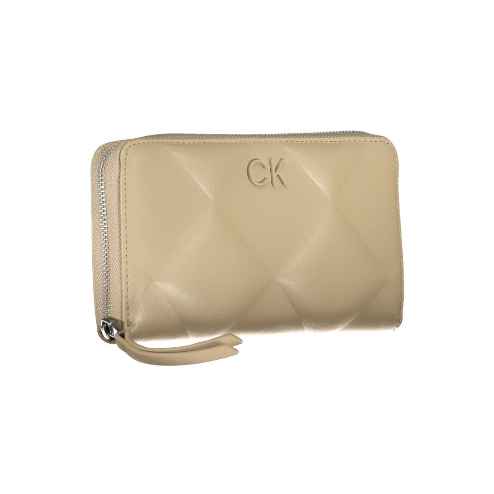 Calvin Klein - Elegant Quilted Multi-Compartment RFID Wallet - Beige Calvin Klein