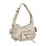 Desigual - Versatile White Polyethylene Shoulder Bag With Braided Details - White Desigual