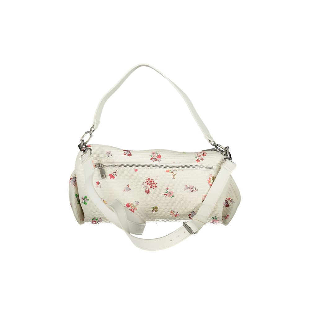 Desigual - Playful Floral Textured Polyethylene Handbag - White Desigual
