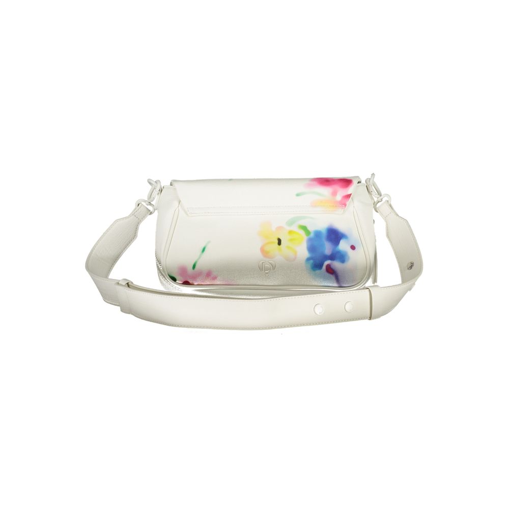 Desigual - Artistic Watercolor Floral Print Shoulder Bag - White Desigual